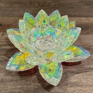 Floral Crystal Candle Holder